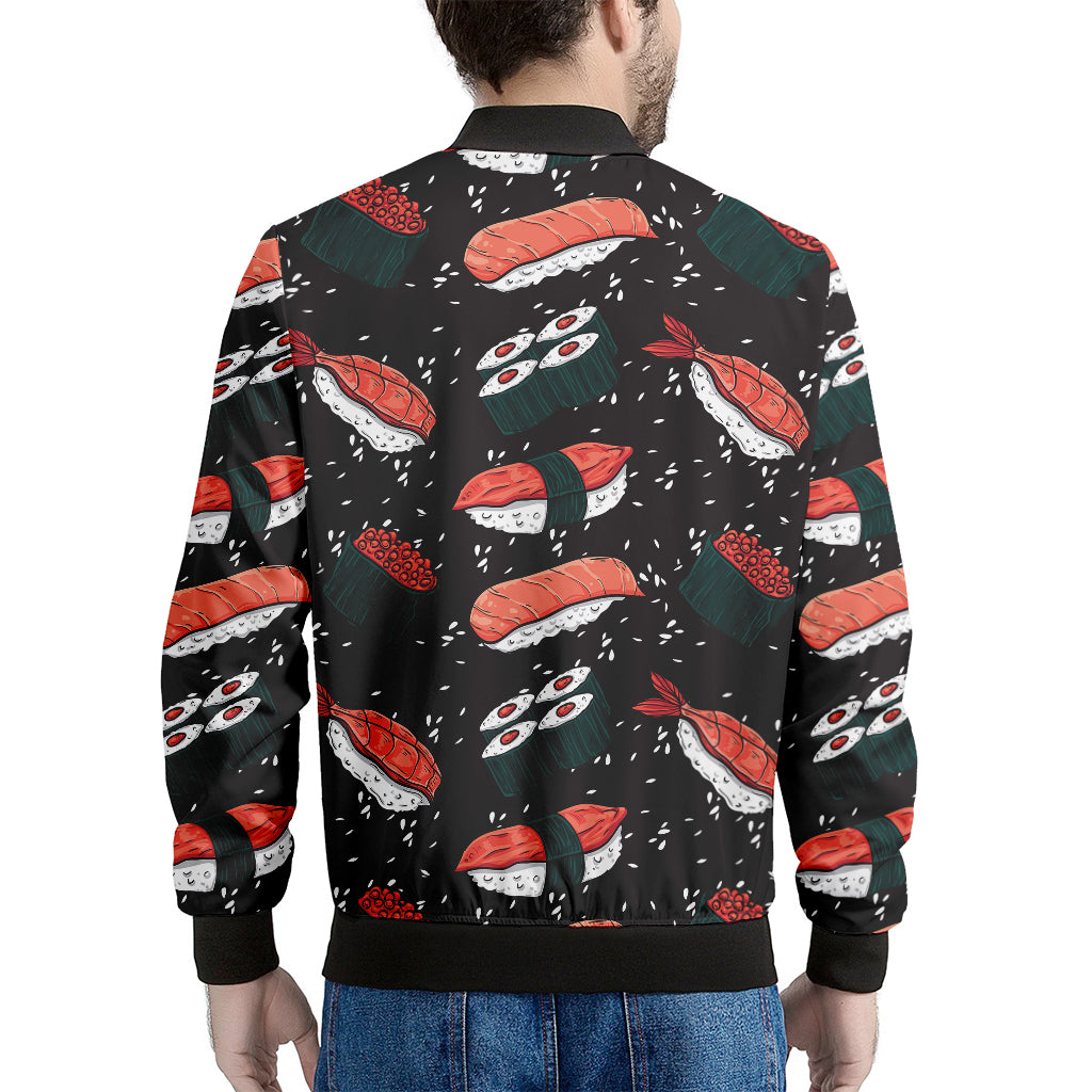 Japanese Sushi Pattern Print Men's Bomber Jacket
