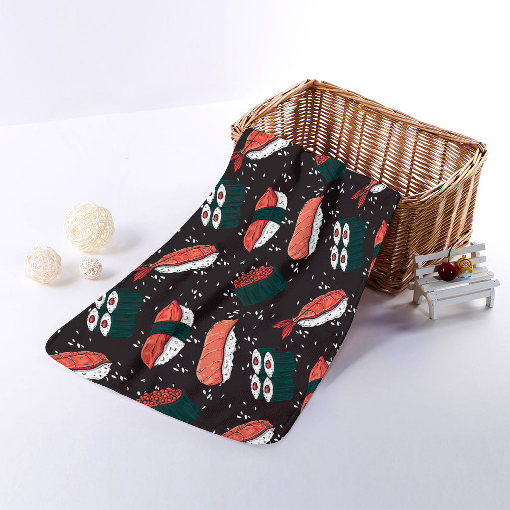 Japanese Sushi Pattern Print Towel