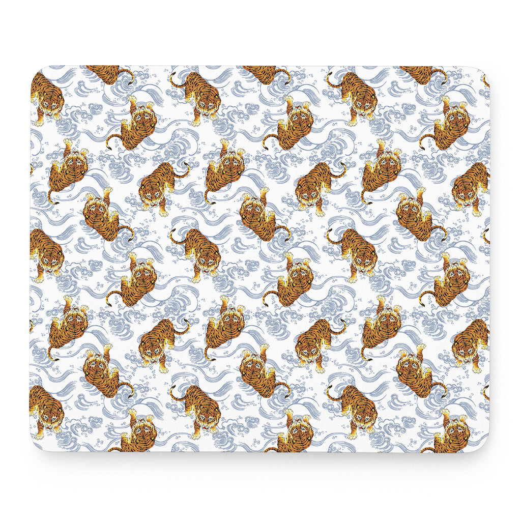 Japanese Tiger Pattern Print Mouse Pad