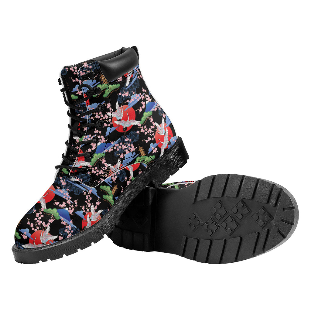 Japanese Traditional Pattern Print Work Boots