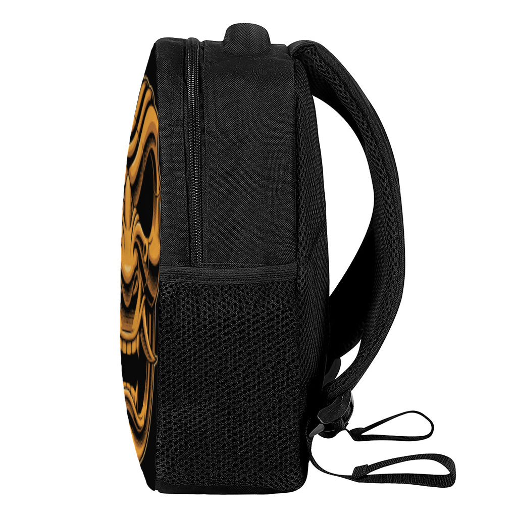 Japanese Warrior Mask Print Casual Backpack