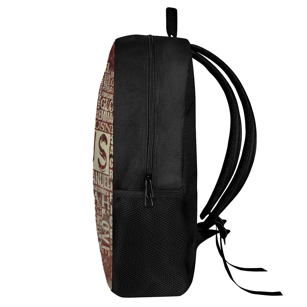 Jesus Religious Words Print 17 Inch Backpack