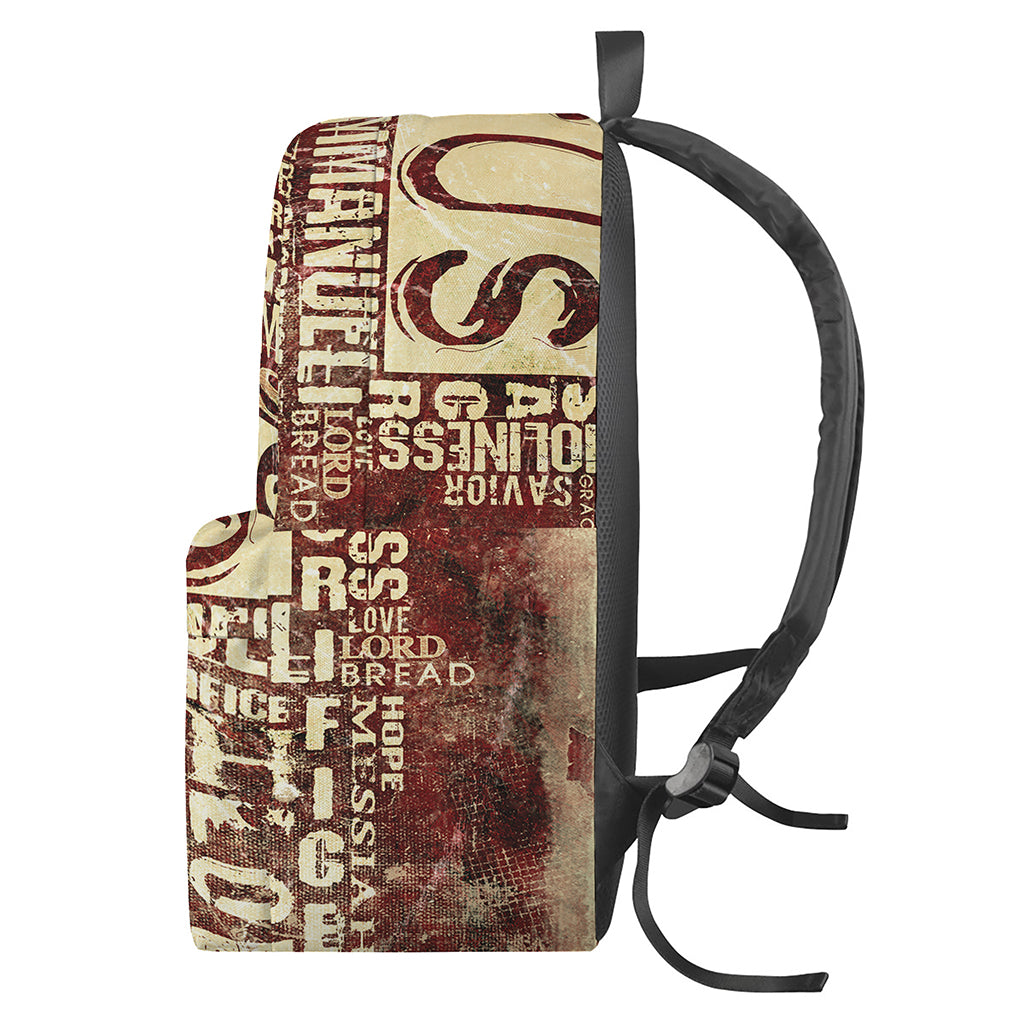 Jesus Religious Words Print Backpack