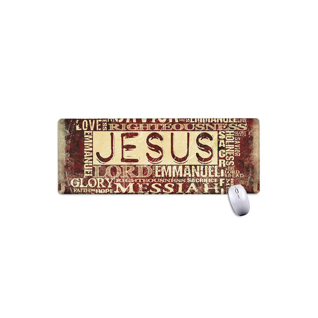 Jesus Religious Words Print Extended Mouse Pad