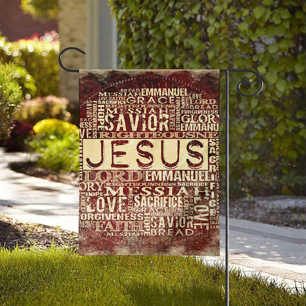 Jesus Religious Words Print House Flag