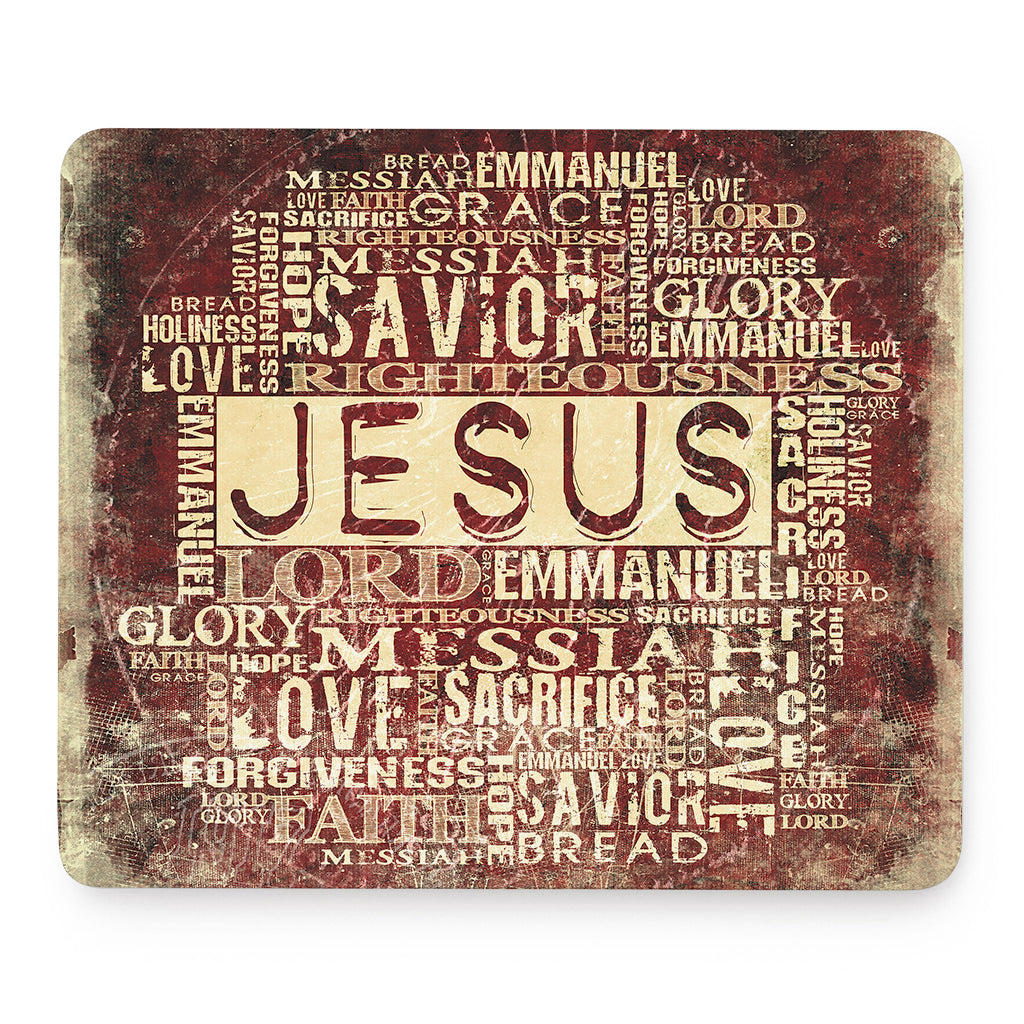Jesus Religious Words Print Mouse Pad