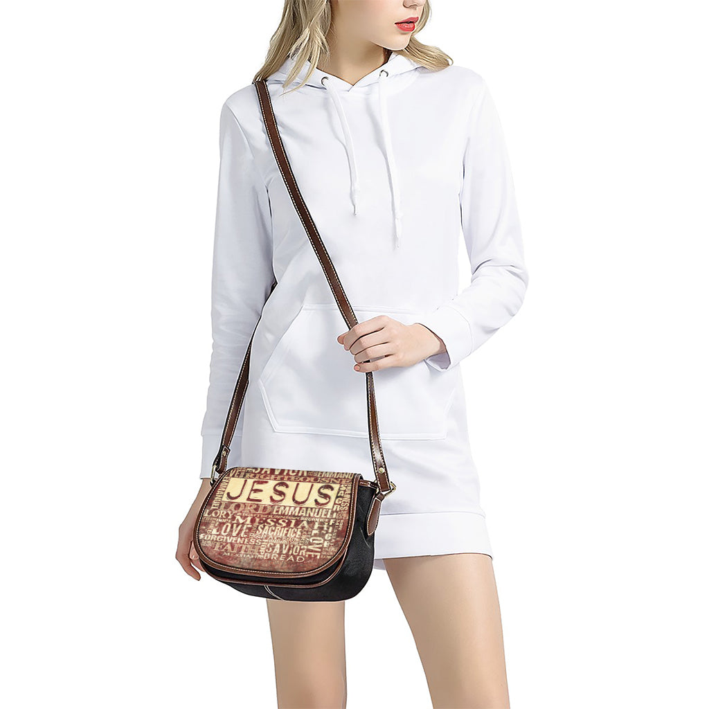 Jesus Religious Words Print Saddle Bag