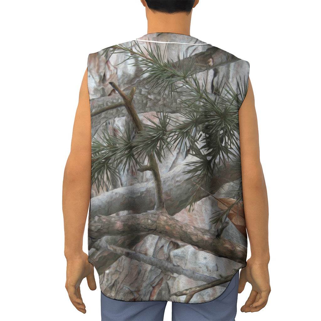 Jungle Hunting Camouflage Print Sleeveless Baseball Jersey