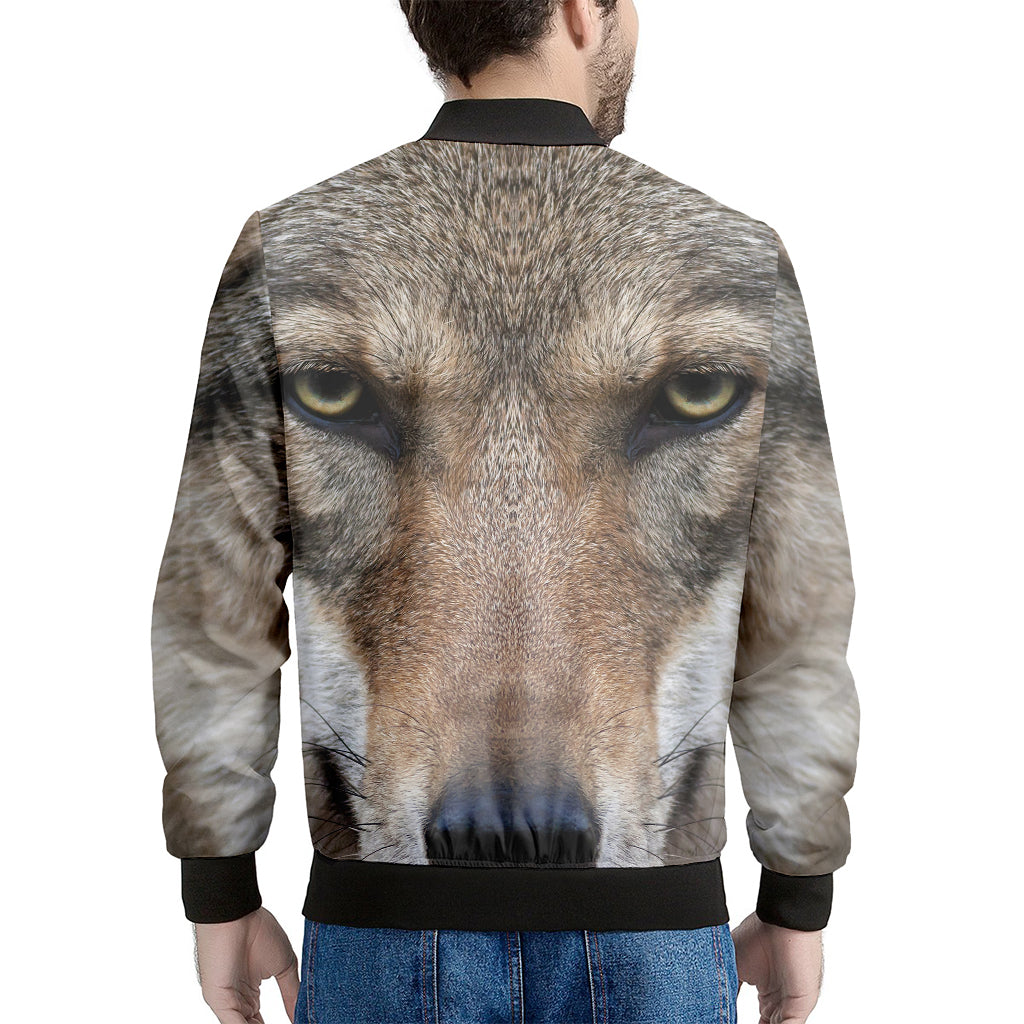Jungle Wolf Print Men's Bomber Jacket