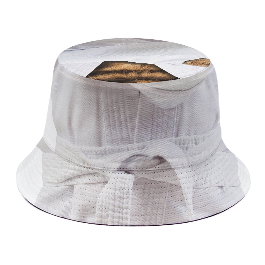 Karate Cat Print Bucket Hat