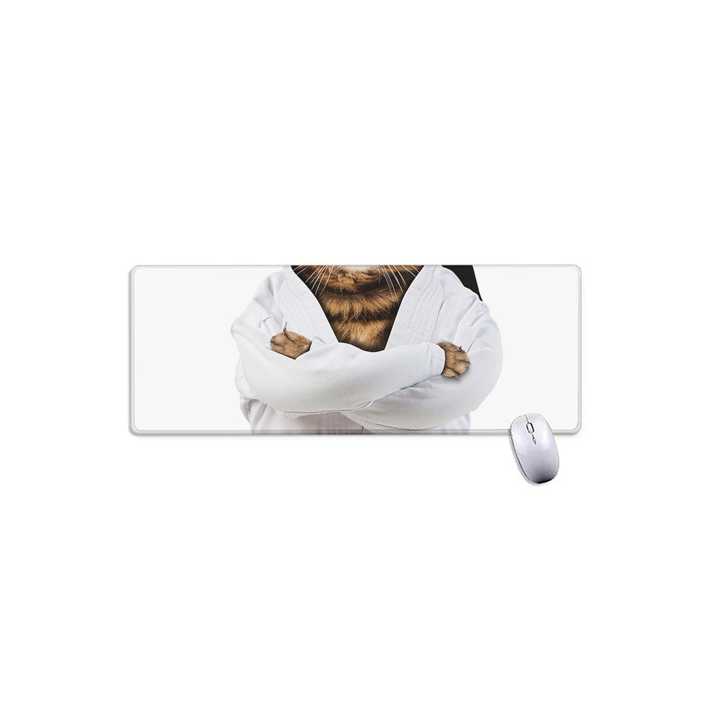 Karate Cat Print Extended Mouse Pad