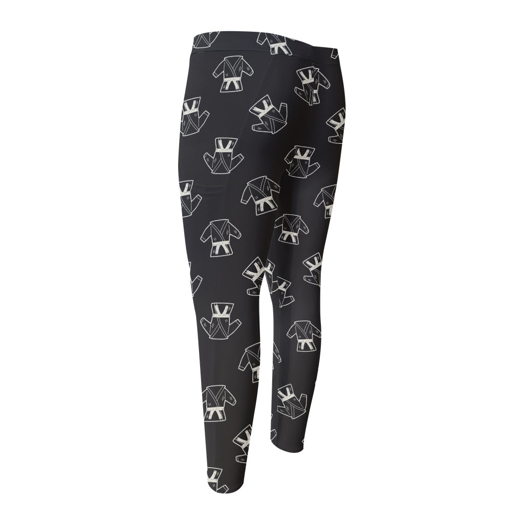 Karate Gi Pattern Print Men's Compression Pants