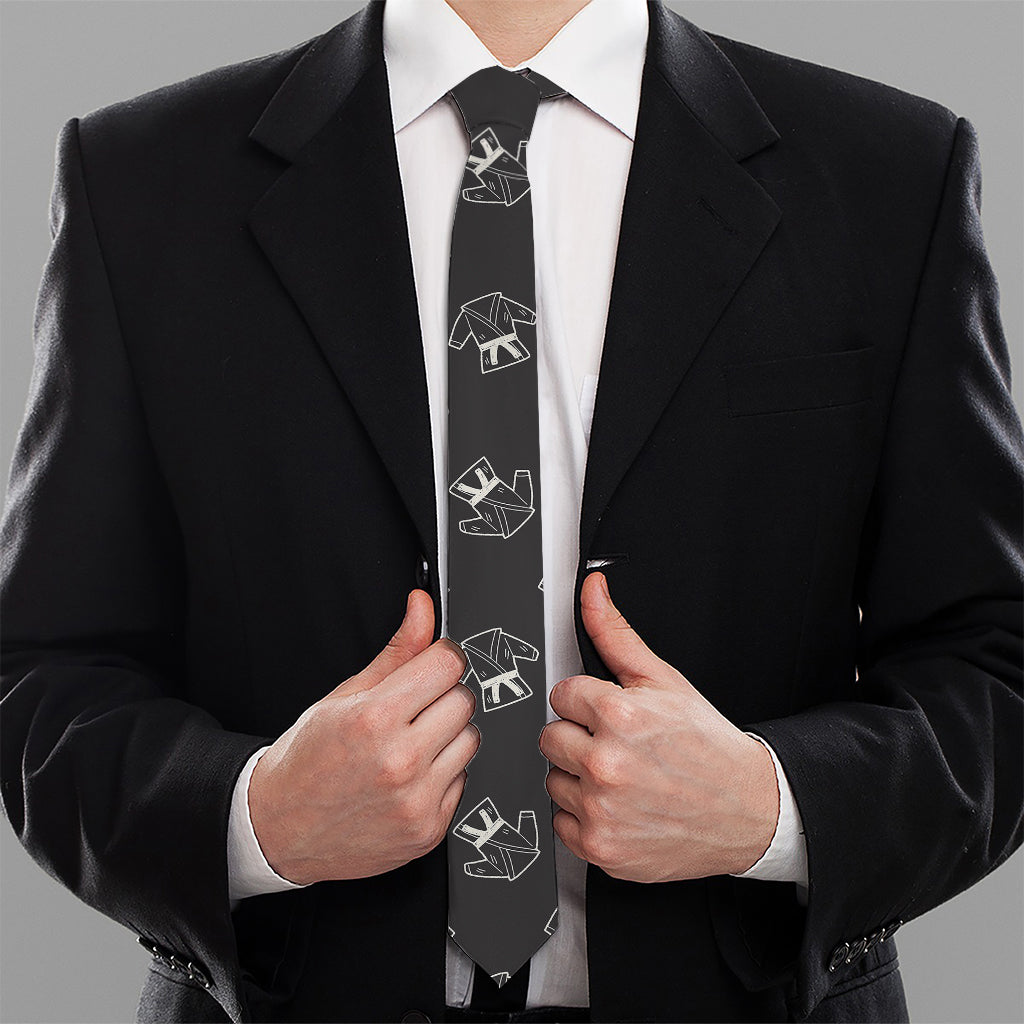 Karate Gi Pattern Print Necktie