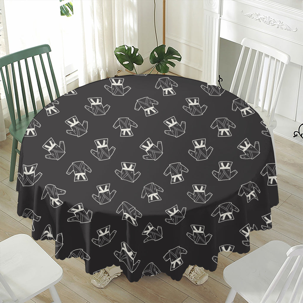 Karate Gi Pattern Print Waterproof Round Tablecloth