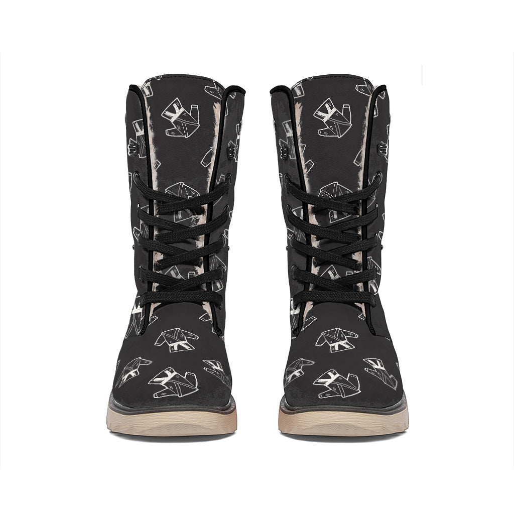Karate Gi Pattern Print Winter Boots