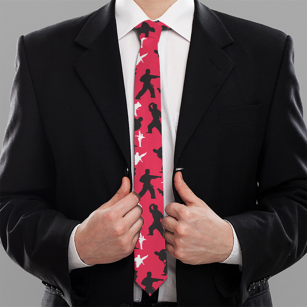 Karate Pattern Print Necktie