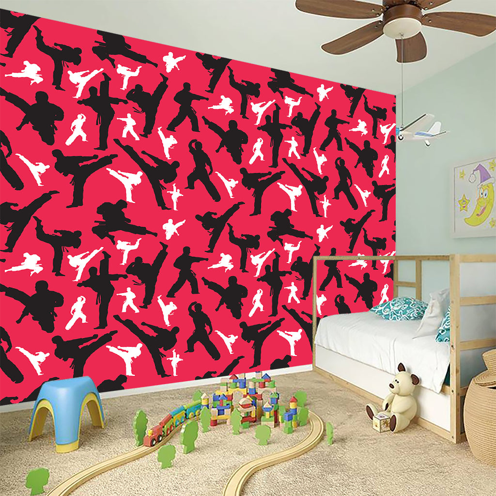 Karate Pattern Print Wall Sticker