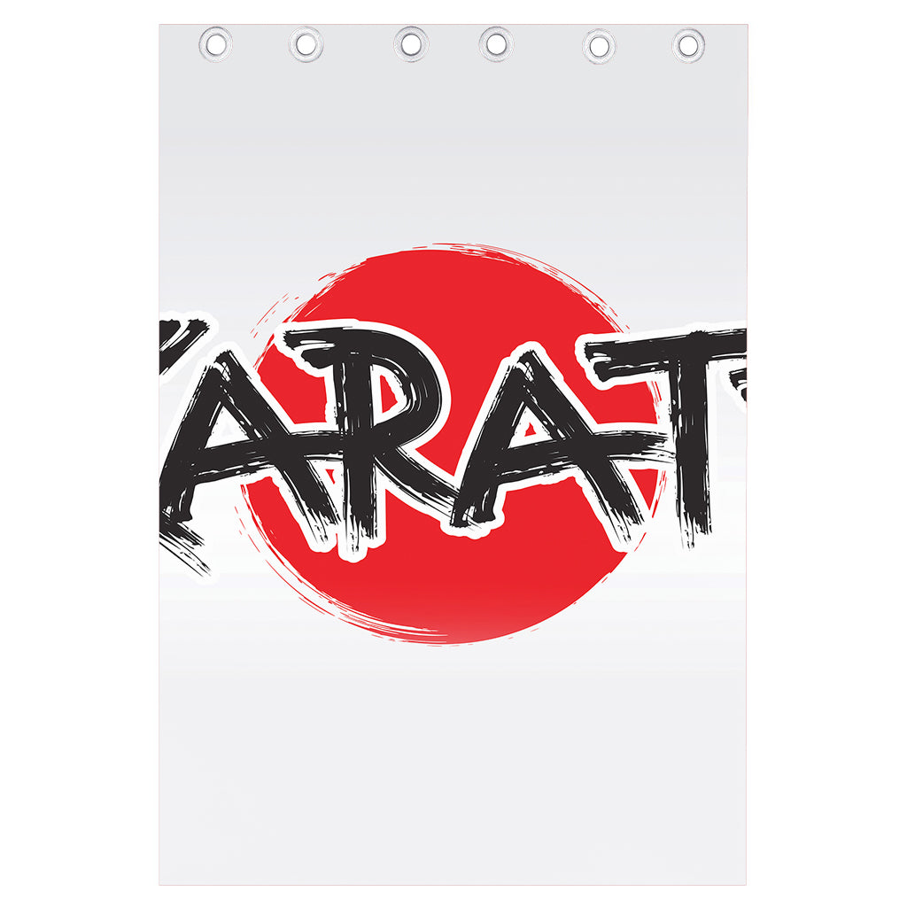 Karate Text Print Curtain