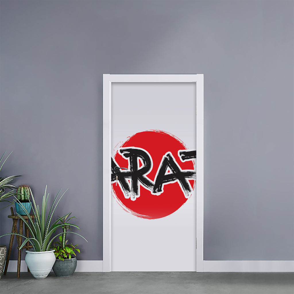 Karate Text Print Door Sticker