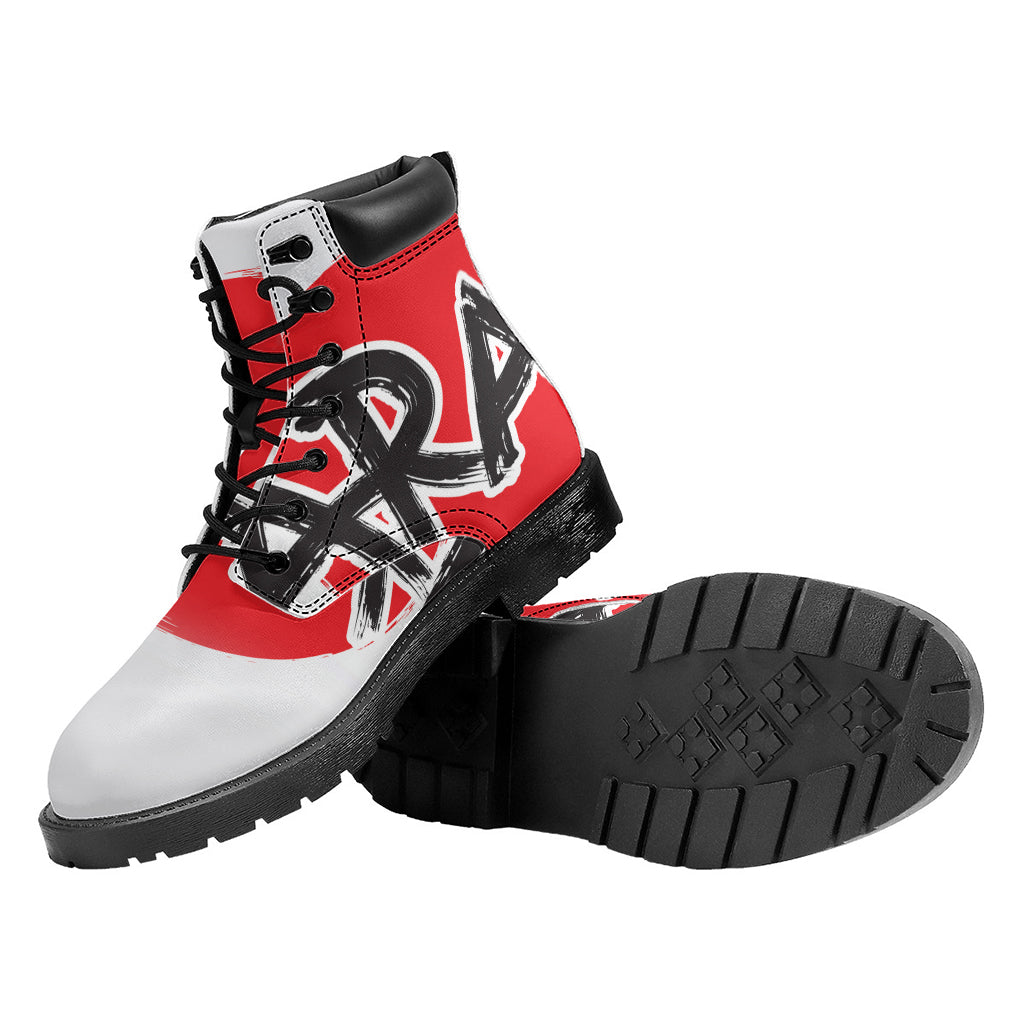 Karate Text Print Work Boots