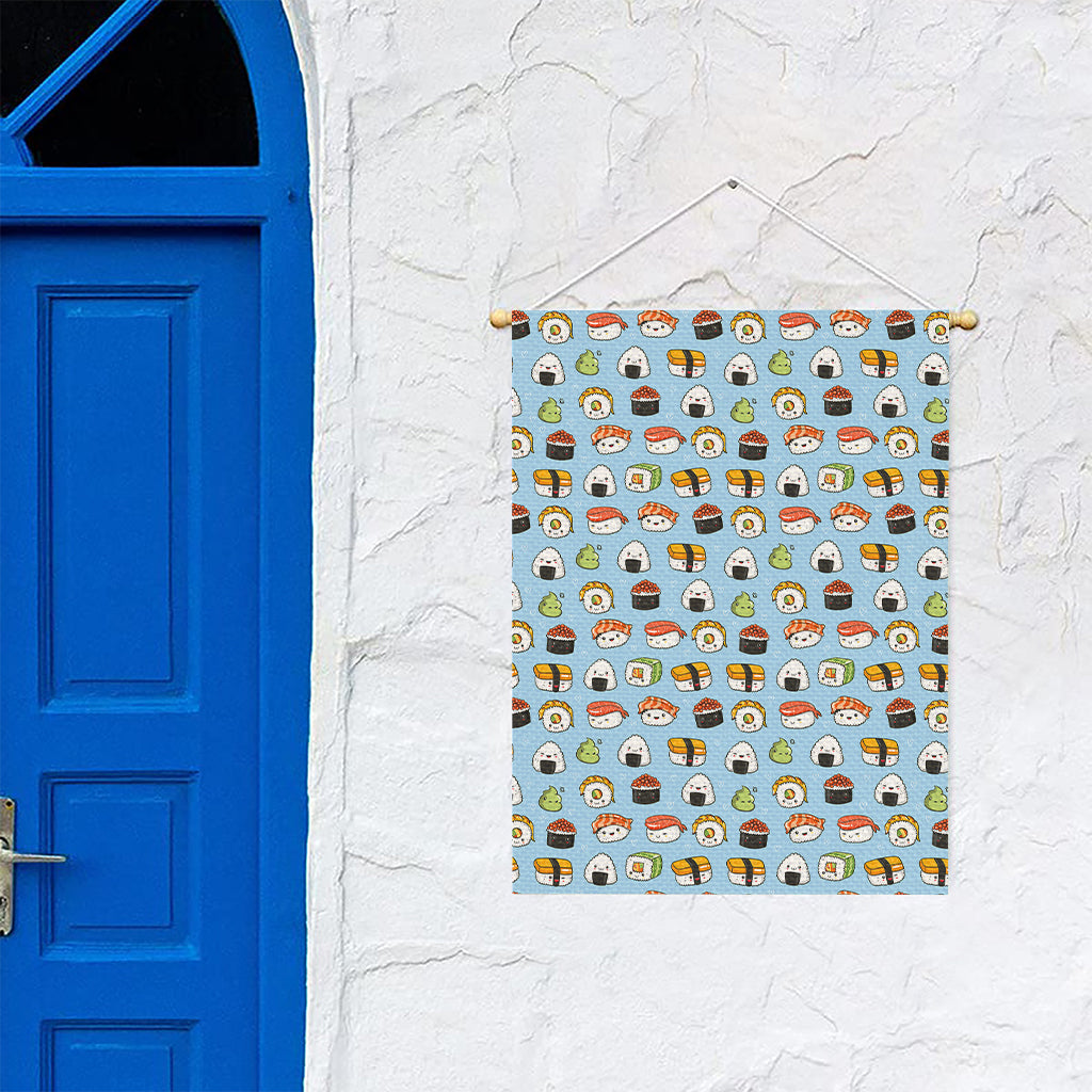 Kawaii Japanese Sushi Pattern Print Garden Flag