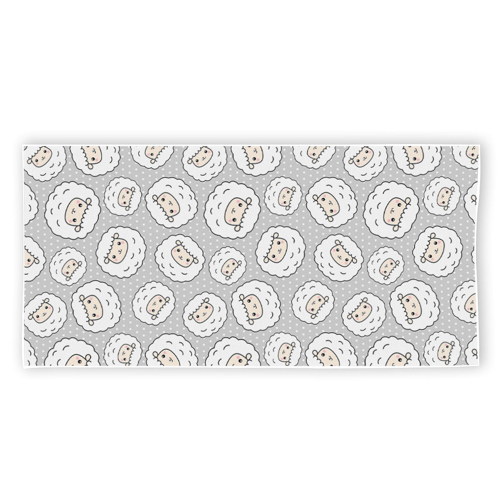 Kawaii Sheep Pattern Print Beach Towel