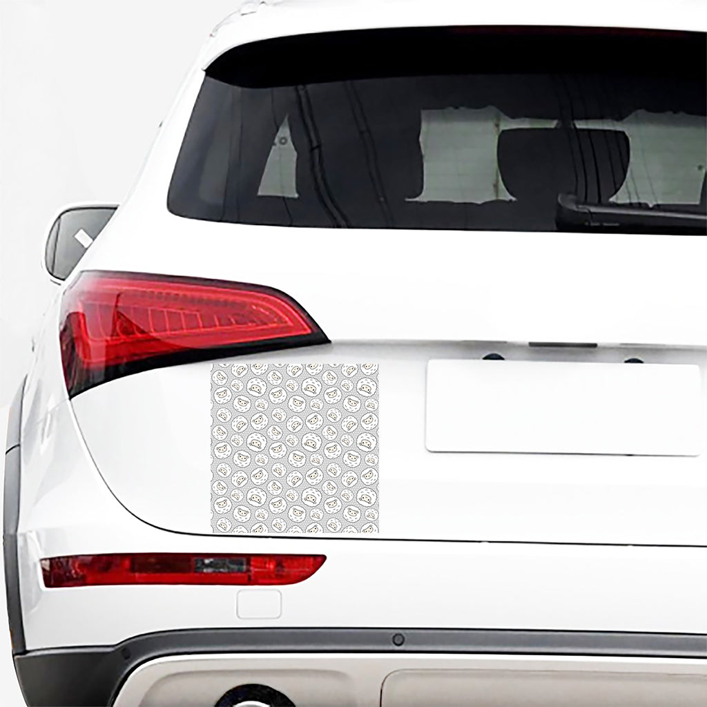 Kawaii Sheep Pattern Print Car Sticker