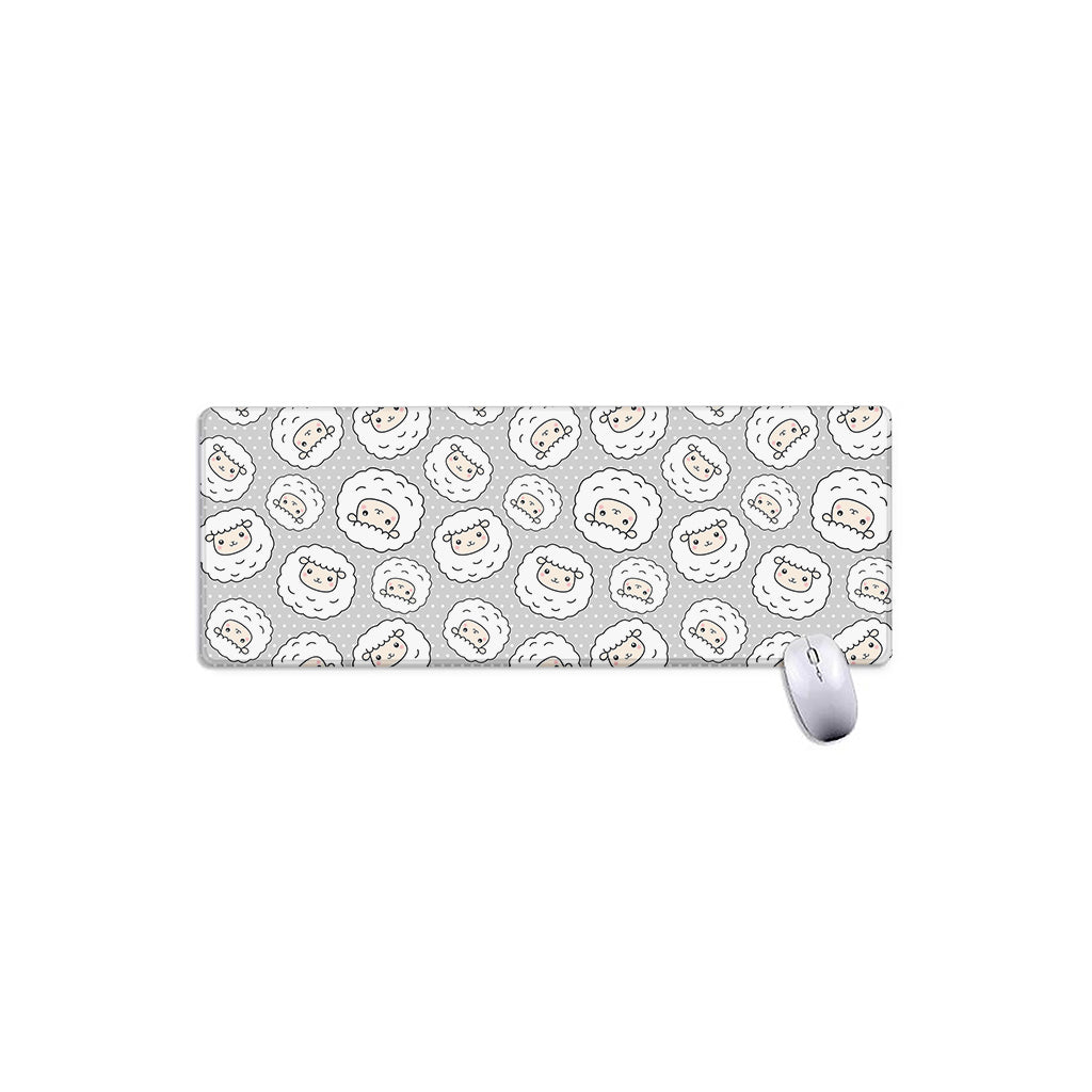 Kawaii Sheep Pattern Print Extended Mouse Pad