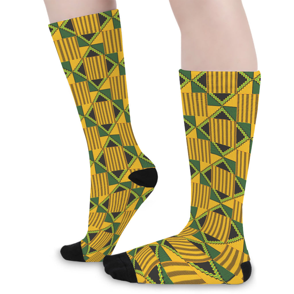 Kente Ethnic Pattern Print Long Socks