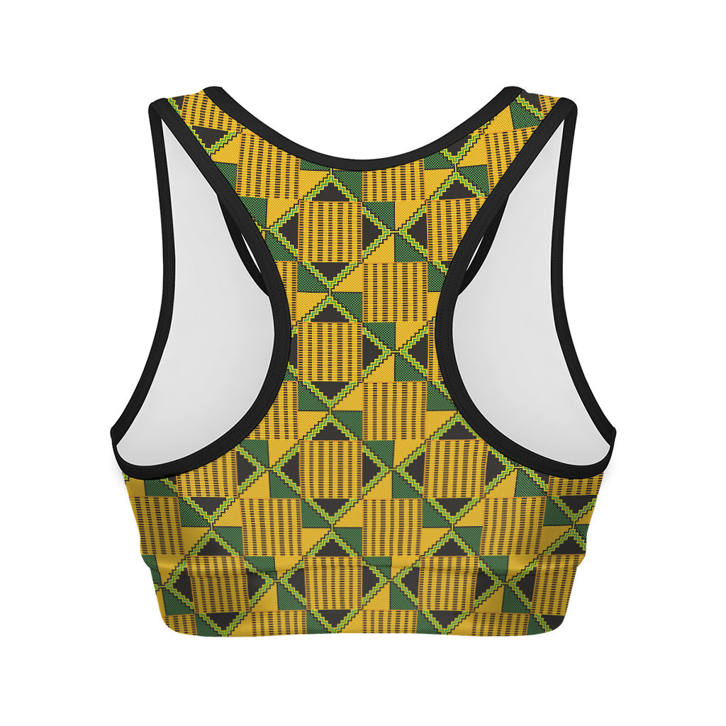Kente Ethnic Pattern Print Women's Sports Bra