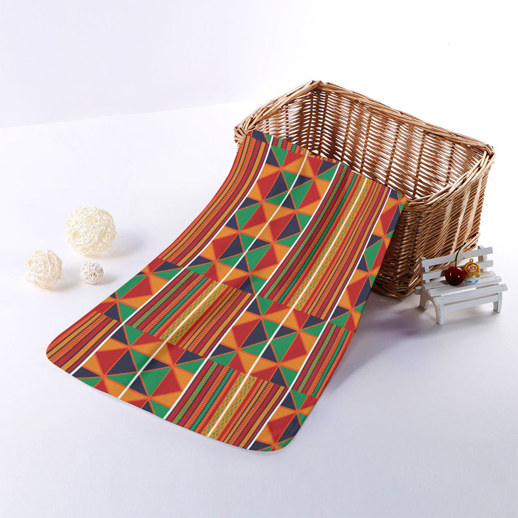 Kente Pattern Print Towel