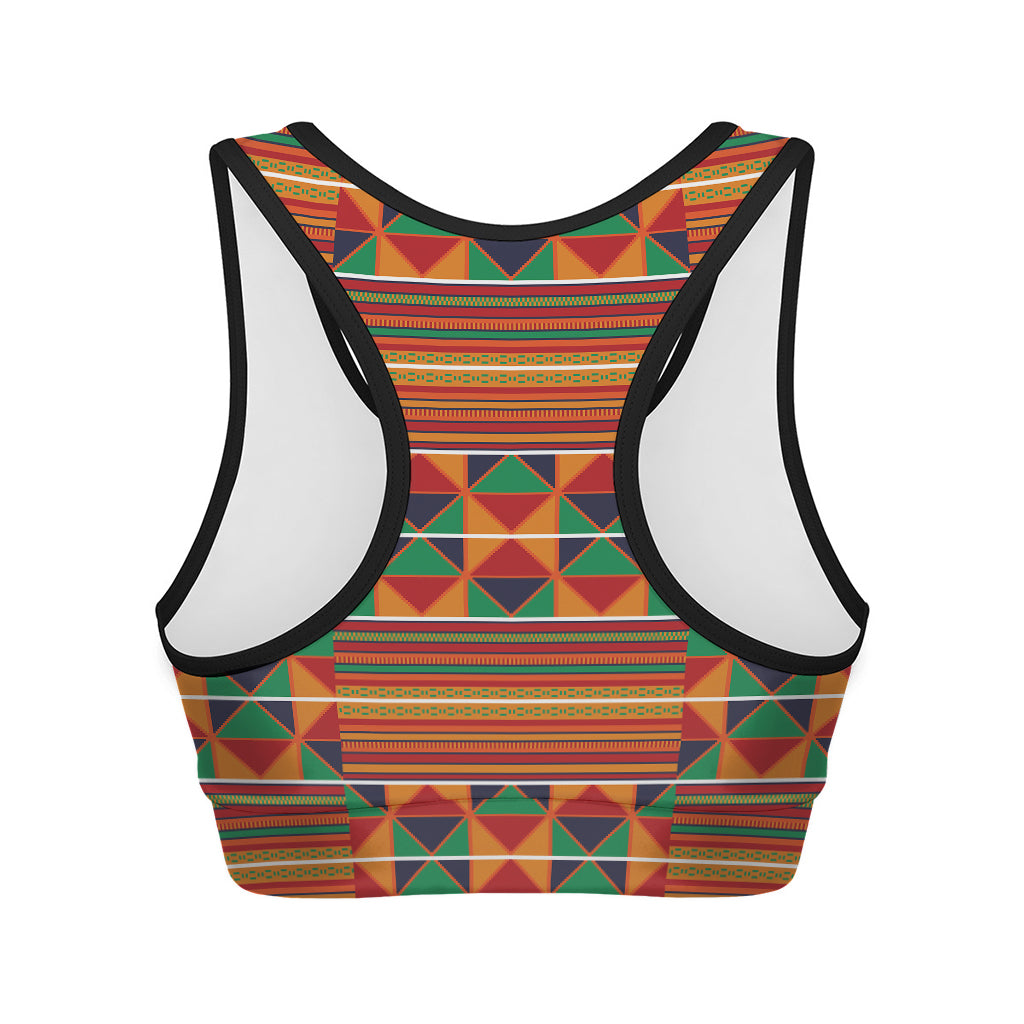 Kente Pattern Print Women's Sports Bra