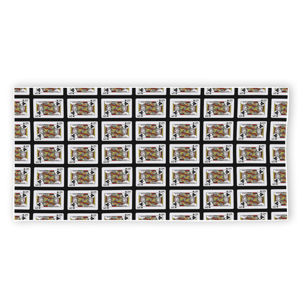 King Of Clubs Playing Card Pattern Print Beach Towel