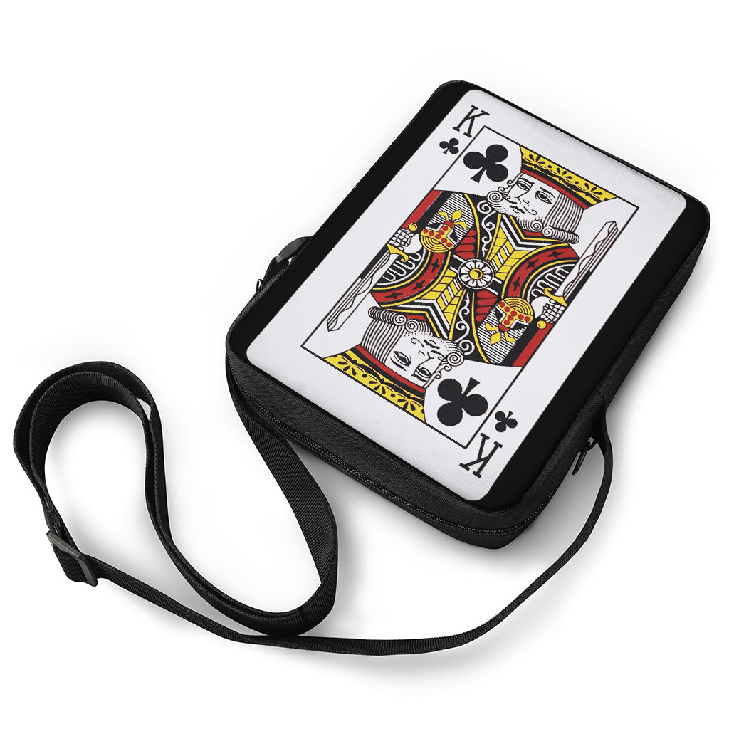 King Of Clubs Playing Card Print Rectangular Crossbody Bag