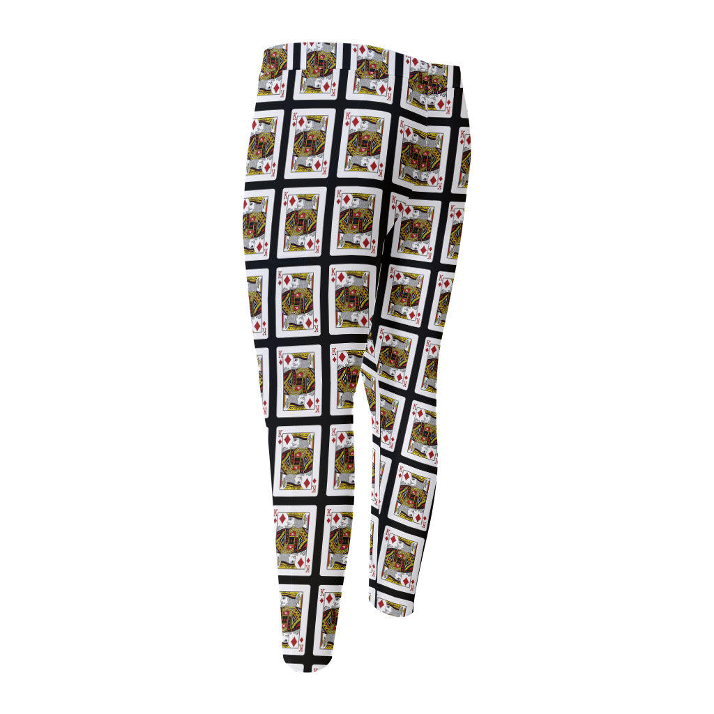 King Of Diamonds Pattern Print Men's Compression Pants