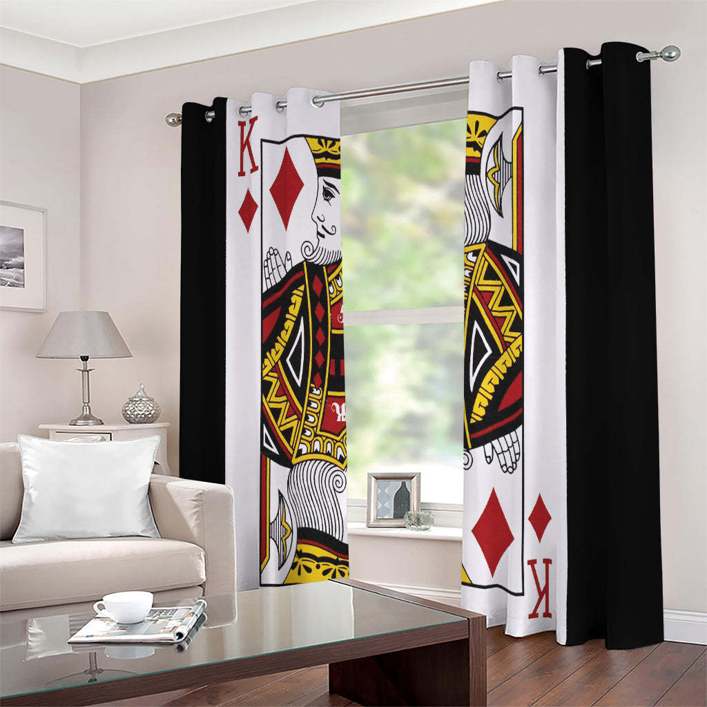 King Of Diamonds Playing Card Print Extra Wide Grommet Curtains