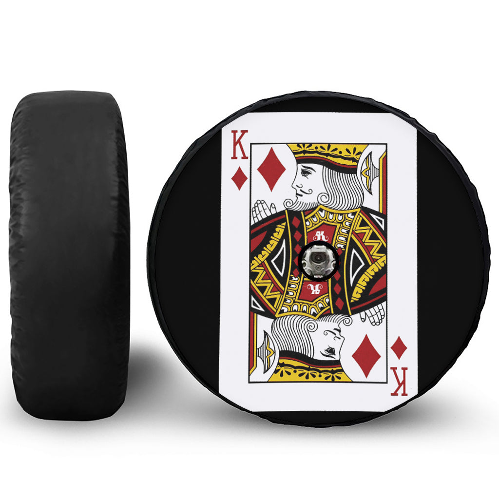King Of Diamonds Playing Card Print Tire Cover With Camera Hole