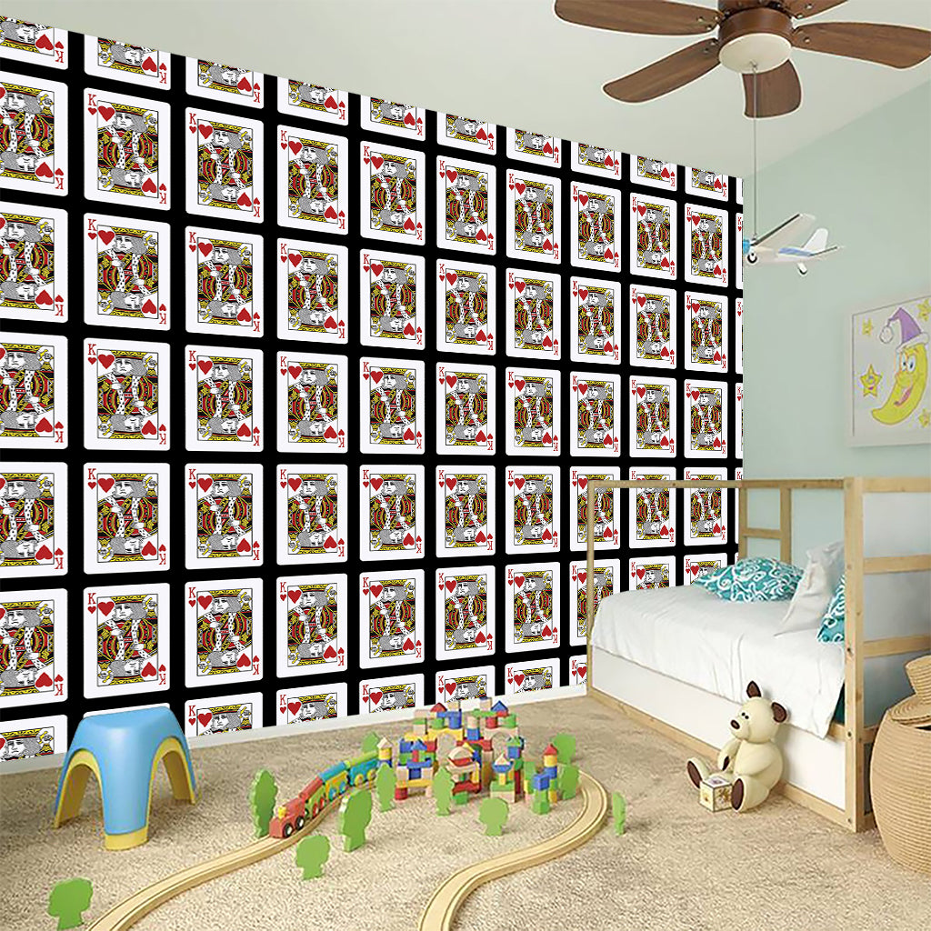 King Of Hearts Pattern Print Wall Sticker