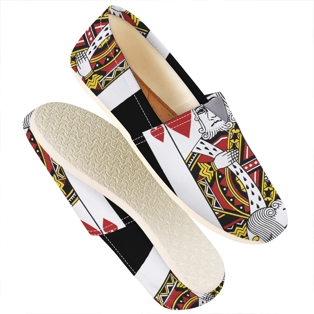 King Of Hearts Playing Card Print Casual Shoes