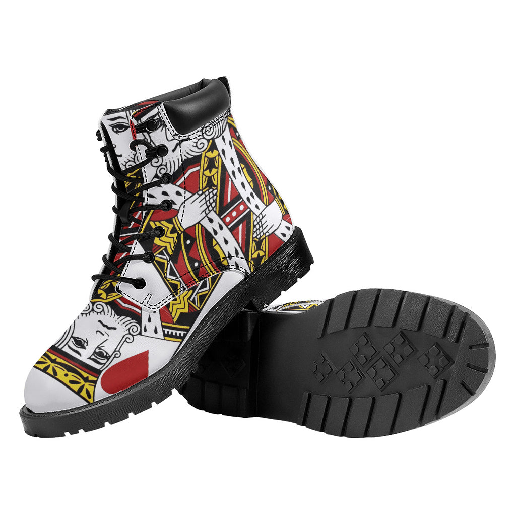 King Of Hearts Playing Card Print Work Boots