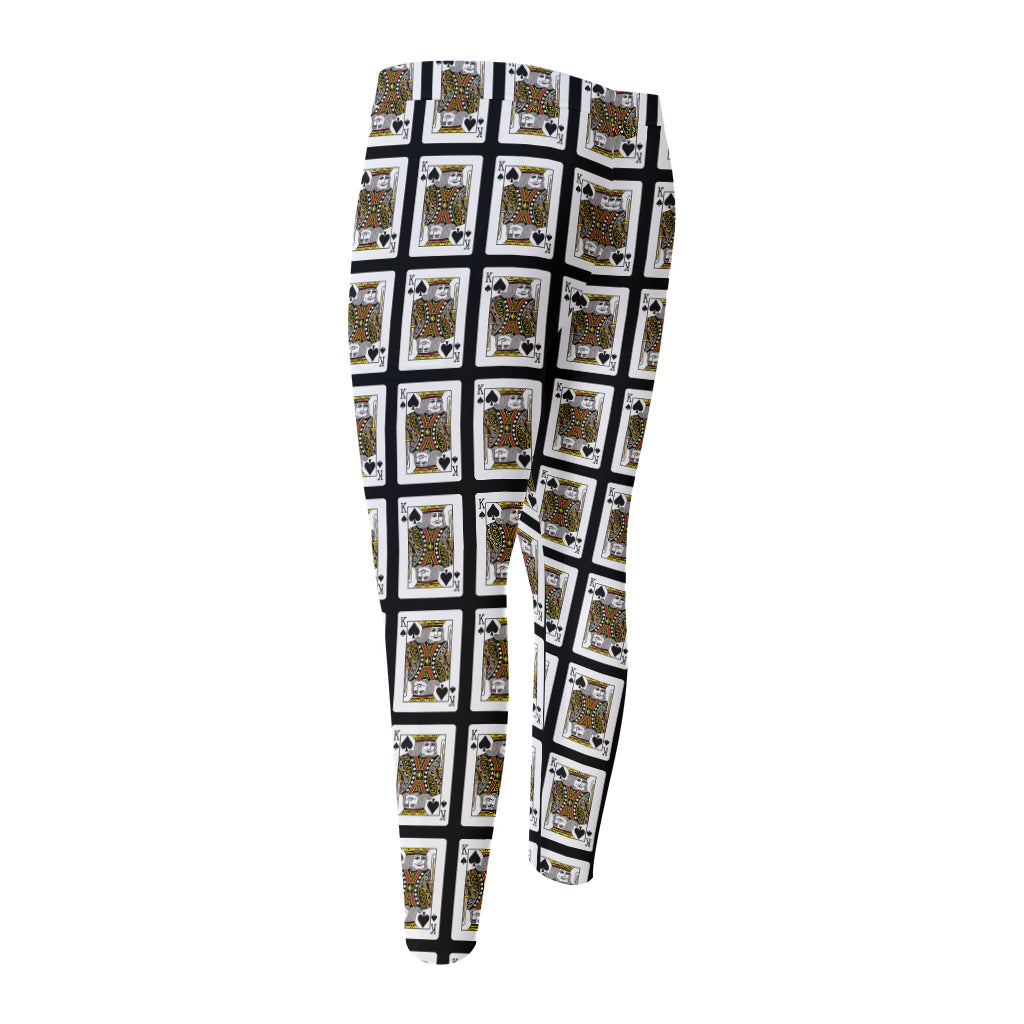 King Of Spades Pattern Print Men's Compression Pants