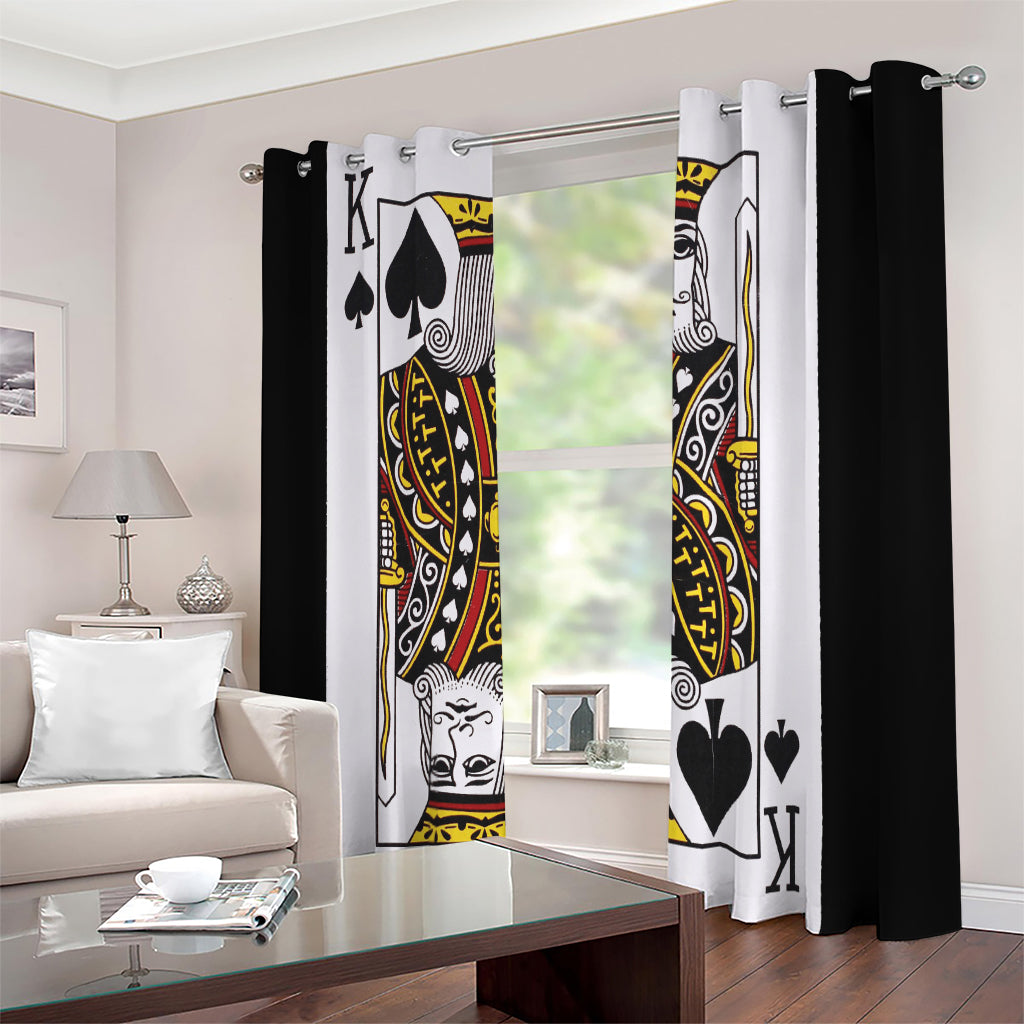 King Of Spades Playing Card Print Extra Wide Grommet Curtains