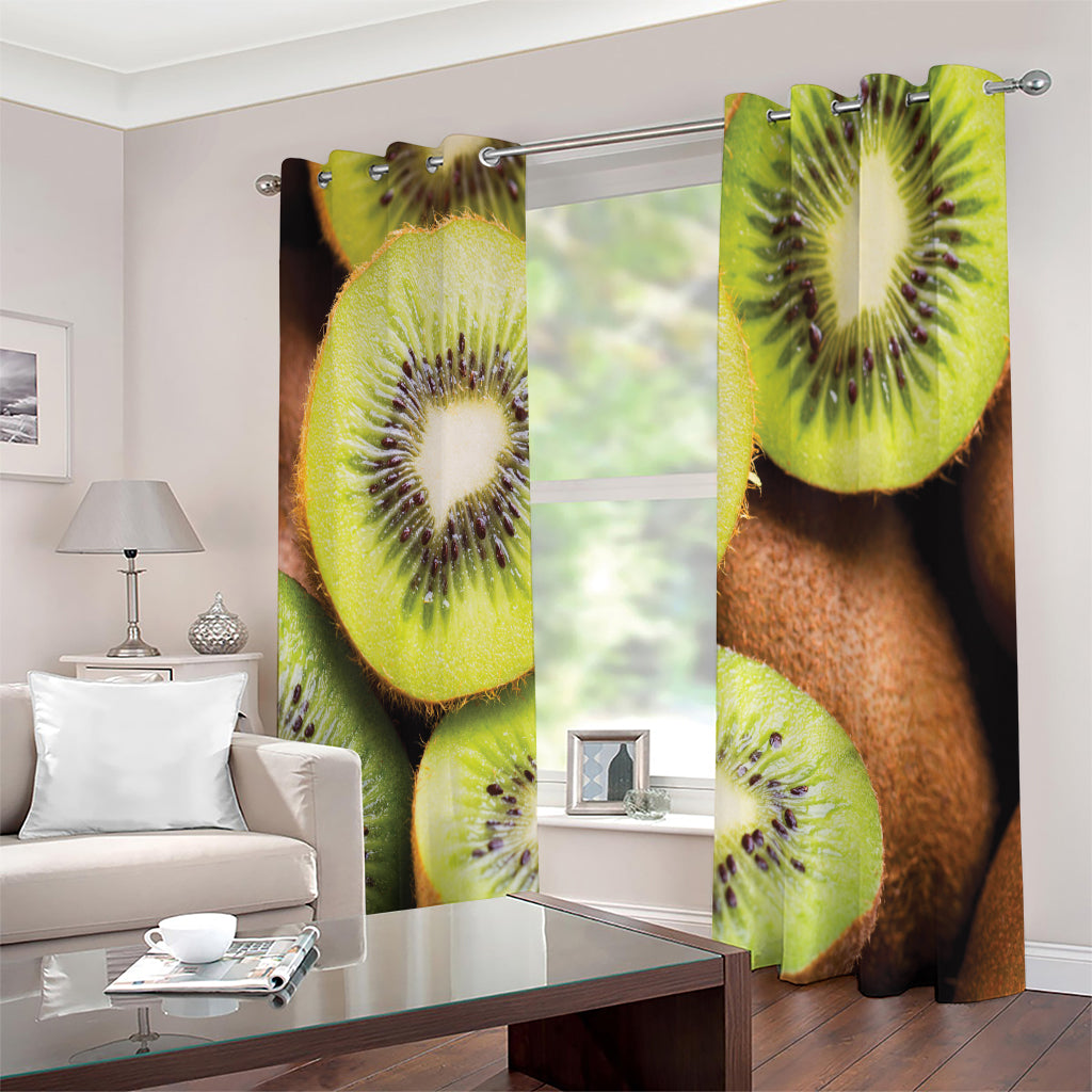 Kiwi 3D Print Extra Wide Grommet Curtains