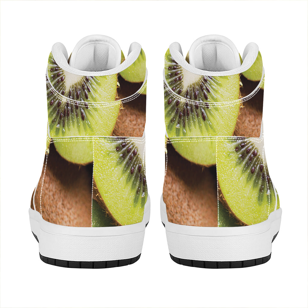 Kiwi 3D Print High Top Leather Sneakers