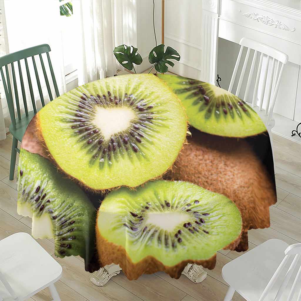 Kiwi 3D Print Waterproof Round Tablecloth