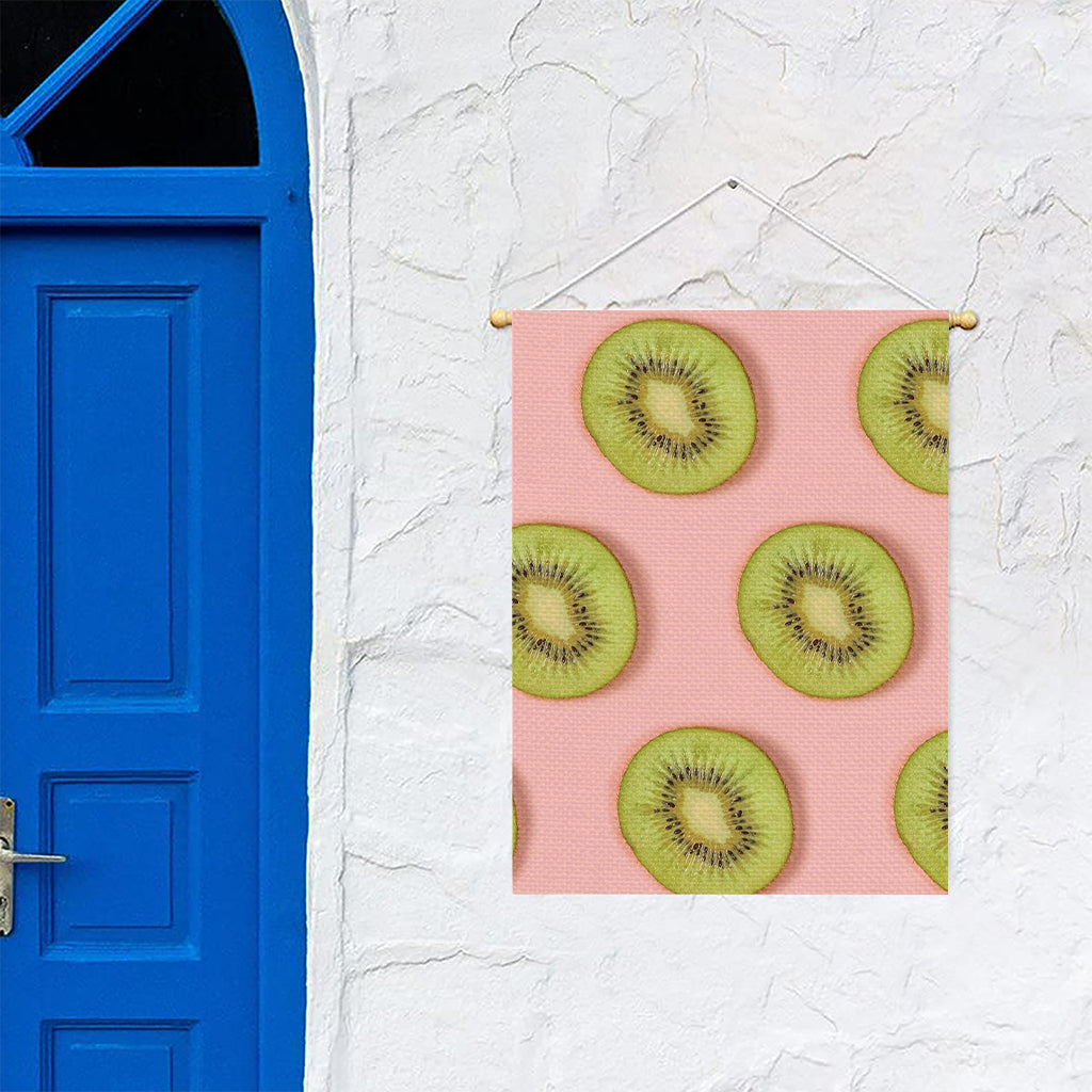 Kiwi Slices Pattern Print Garden Flag