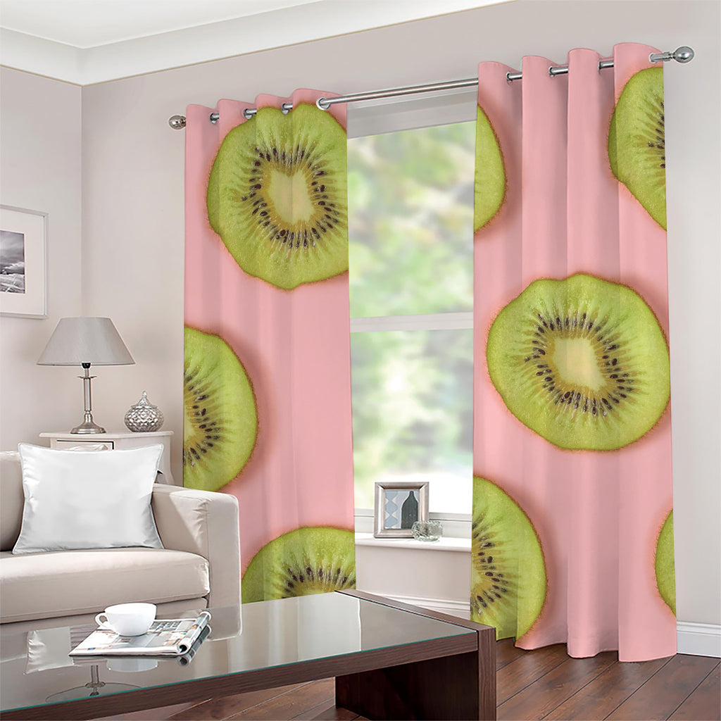 Kiwi Slices Pattern Print Grommet Curtains