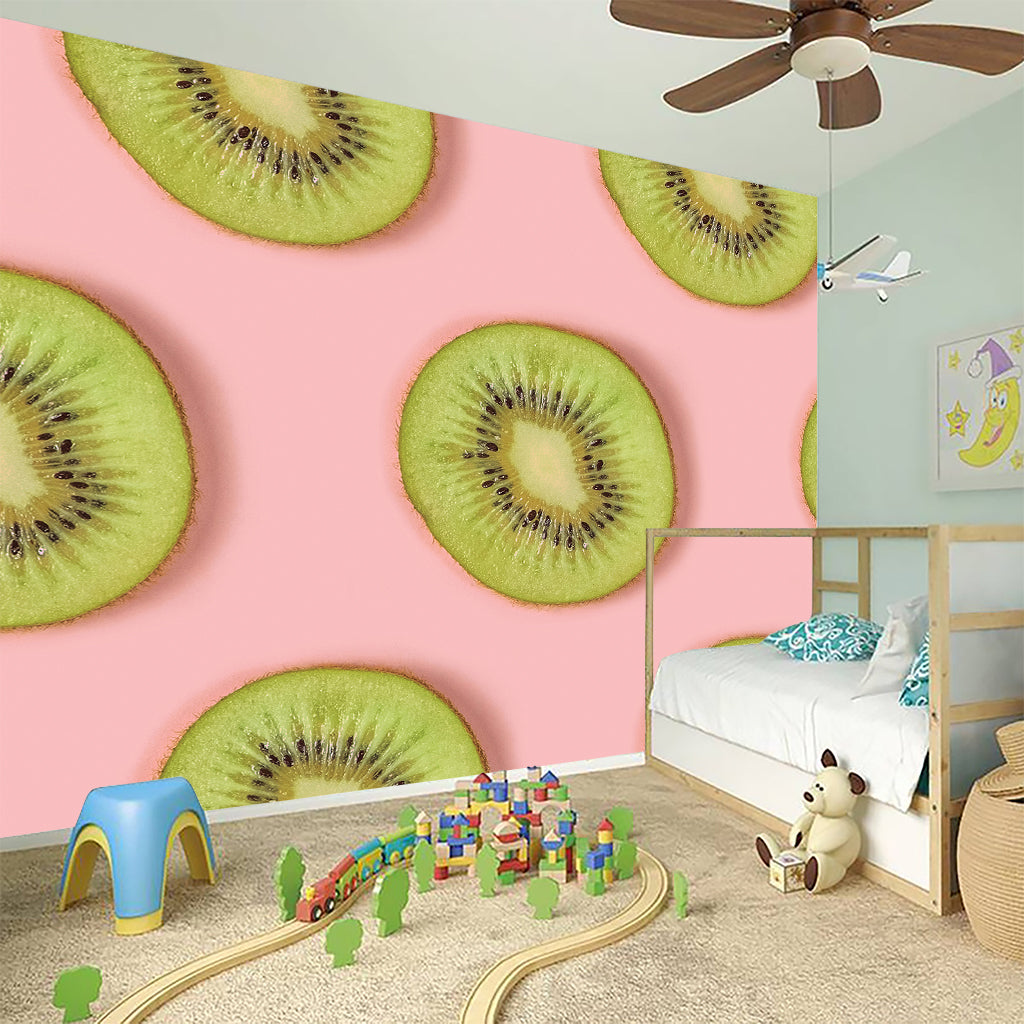 Kiwi Slices Pattern Print Wall Sticker