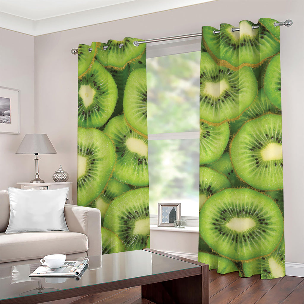 Kiwi Slices Print Grommet Curtains