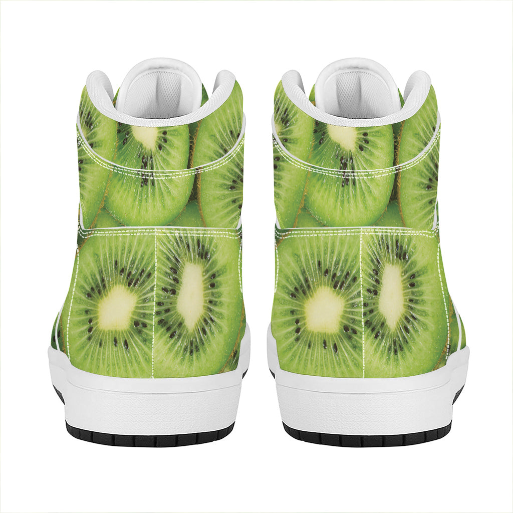 Kiwi Slices Print High Top Leather Sneakers